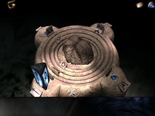 Hier müssen vier Kristalle richtig angeordnet werden.